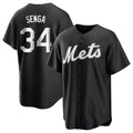 Choea NY.Mets #34 Kodai Senga Player Black Home Game Stitched Jerseys