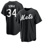 Choea NY.Mets #34 Kodai Senga Player Black Home Game Stitched Jerseys