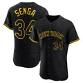 Choea NY.Mets #34 Kodai Senga Player Black Snake Skin City Home Limited Elite Stitched Jerseys