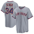 Choea NY.Mets #34 Kodai Senga Player Gray Road Home Game Stitched Jerseys