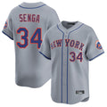 Choea NY.Mets #34 Kodai Senga Player Gray Road Limited Home Stitched Jerseys