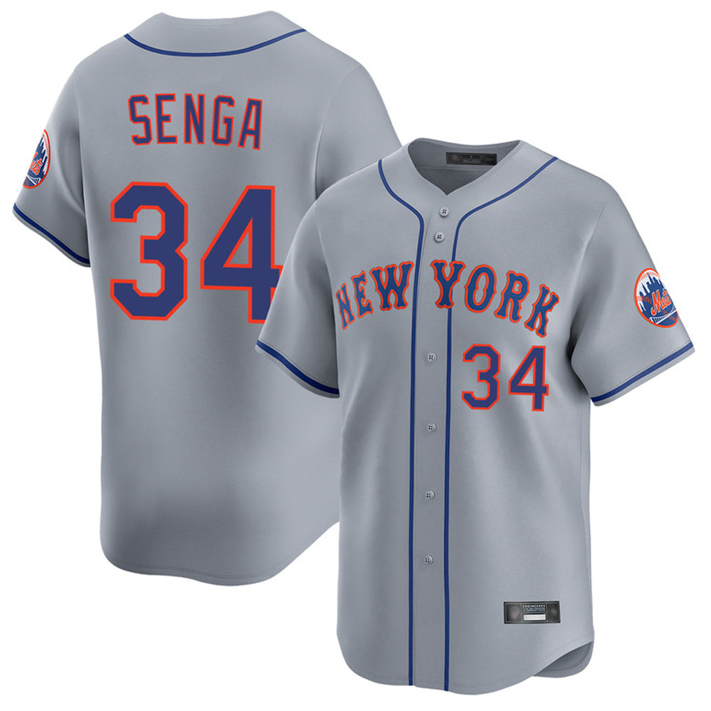 Choea NY.Mets #34 Kodai Senga Player Gray Road Limited Home Stitched Jerseys