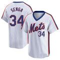 Choea NY.Mets #34 Kodai Senga Player White Cooperstown Collection T-shirt Game Stitched Jerseys