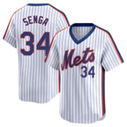 Choea NY.Mets #34 Kodai Senga Player White Cooperstown Collection T-shirt Game Stitched Jerseys