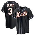 Choea NY.Mets #3 Carson Benge Player Black Fashion Out Game Stitched Jerseys