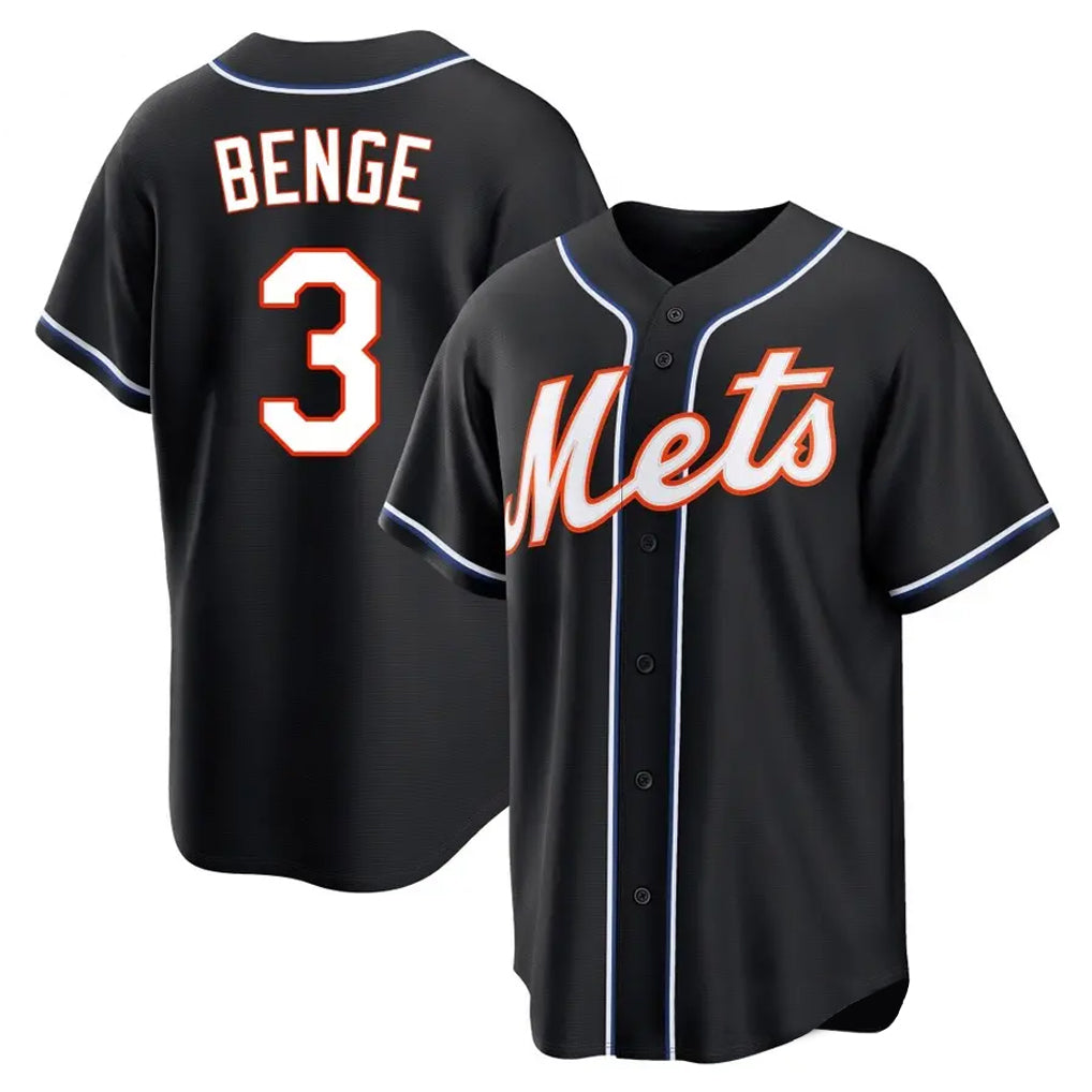 Choea NY.Mets #3 Carson Benge Player Black Fashion Out Game Stitched Jerseys