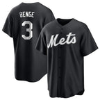 Choea NY.Mets #3 Carson Benge Player Black Home Game Stitched Jerseys
