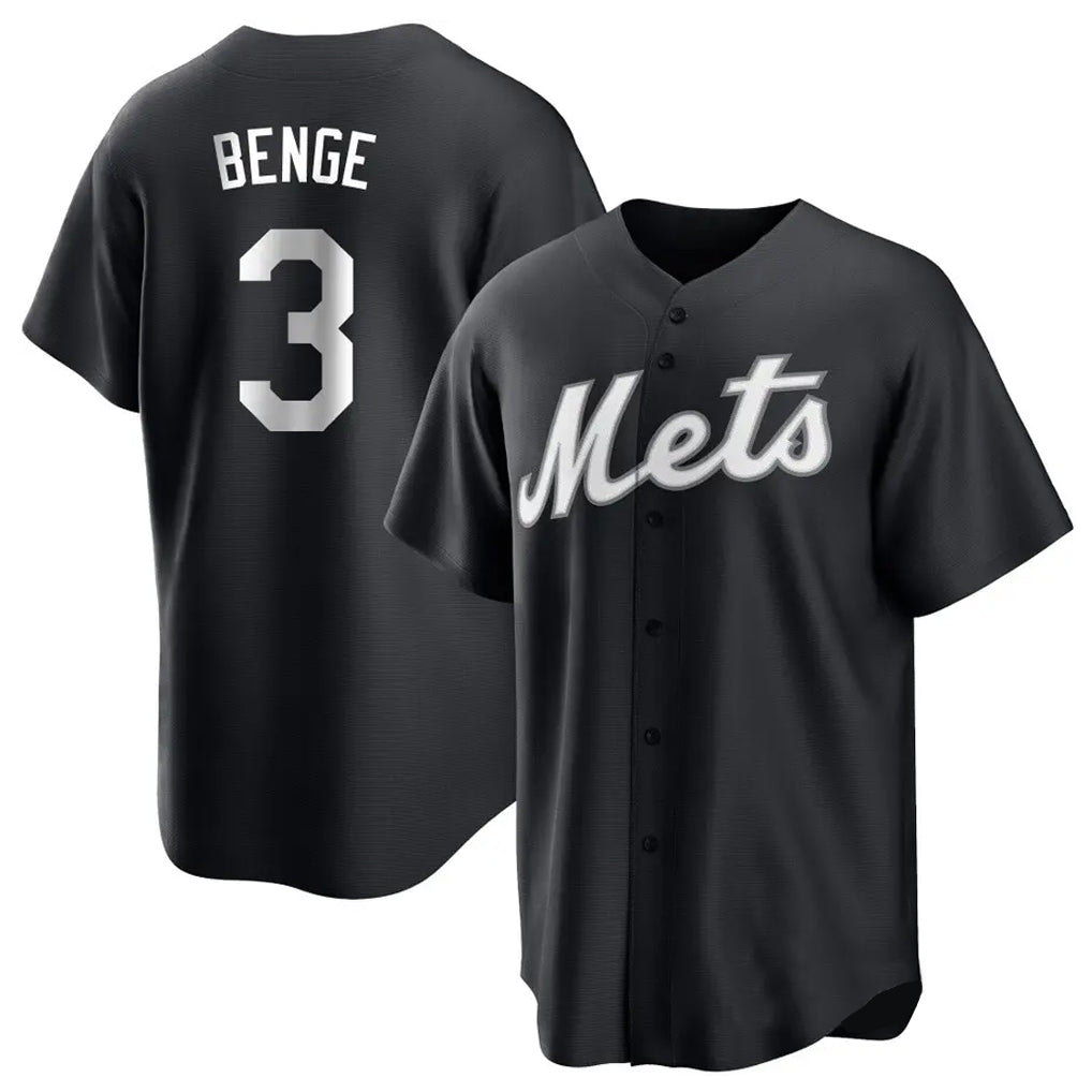 Choea NY.Mets #3 Carson Benge Player Black Home Game Stitched Jerseys