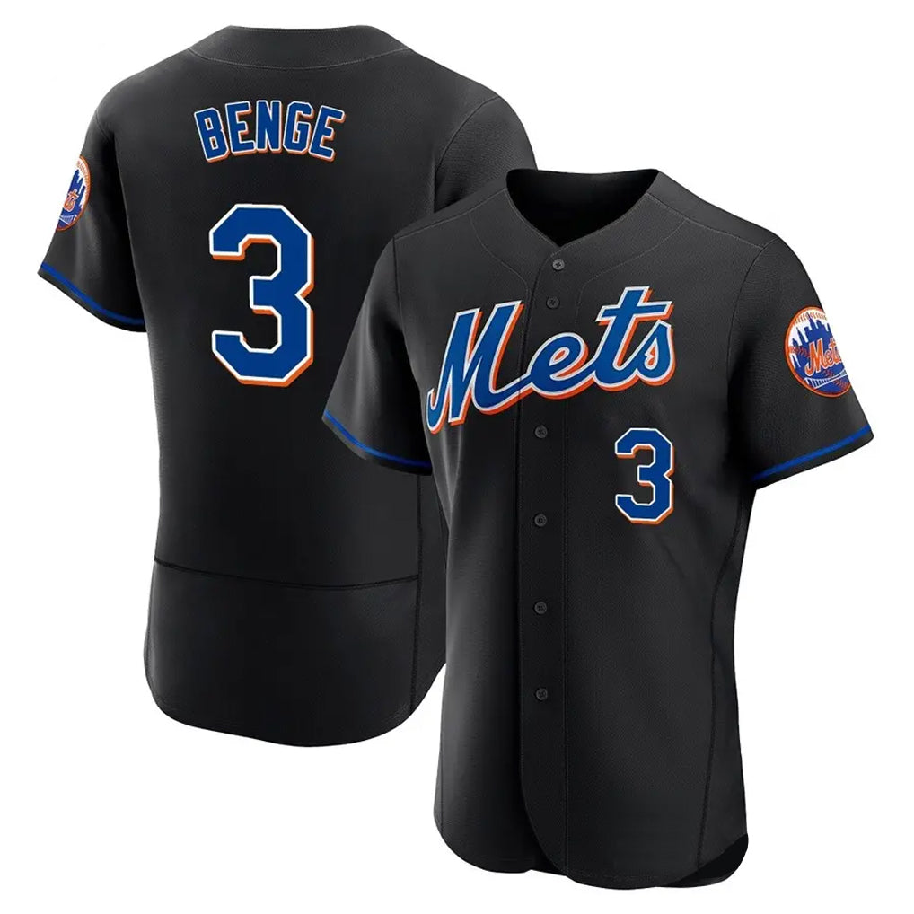 Choea NY.Mets #3 Carson Benge Player Black Replica Home Limited Elite Stitched Jerseys