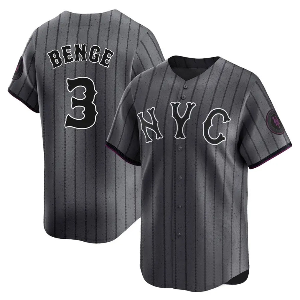 Choea NY.Mets #3 Carson Benge Player Gray City Connect Limited Stitched Jerseys