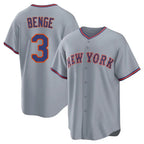 Choea NY.Mets #3 Carson Benge Player Gray Road Home Game Stitched Jerseys