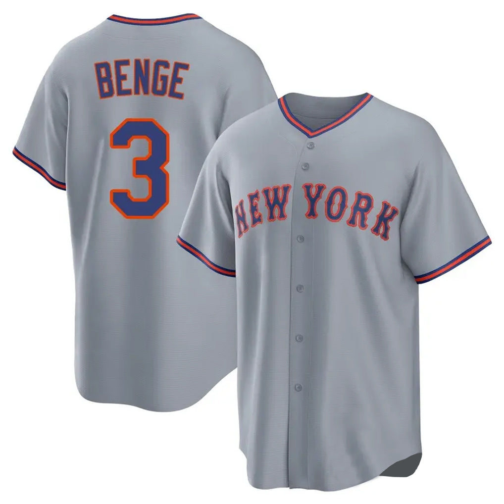 Choea NY.Mets #3 Carson Benge Player Gray Road Home Game Stitched Jerseys