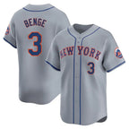 Choea NY.Mets #3 Carson Benge Player Gray Road Limited Home Stitched Jerseys