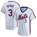 Choea NY.Mets #3 Carson Benge Player White Cooperstown Collection T-shirt Game Stitched Jerseys