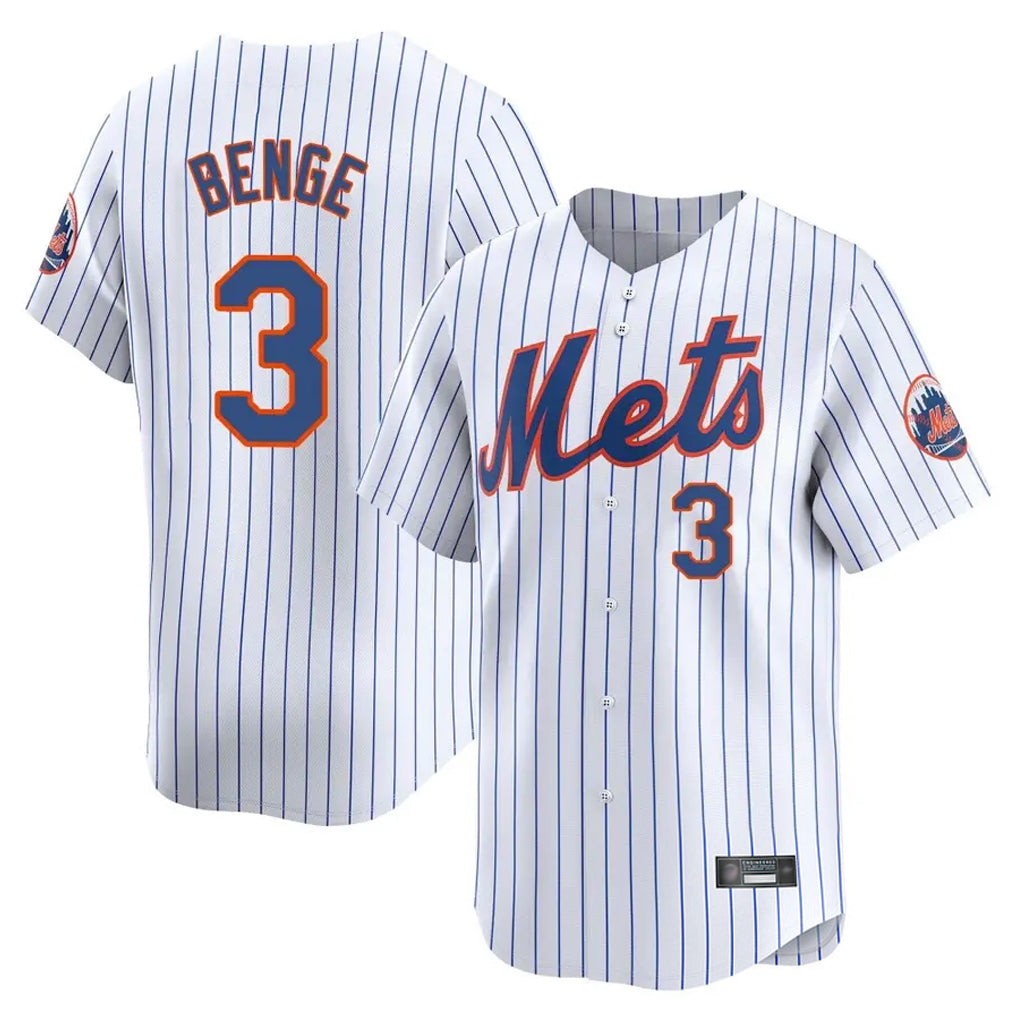 Choea NY.Mets #3 Carson Benge Player White Home Replica Stitched Jerseys