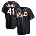 Choea NY.Mets #41 Tom Seaver Player Black Fashion Out Game Stitched Jerseys