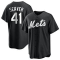 Choea NY.Mets #41 Tom Seaver Player Black Home Game Stitched Jerseys