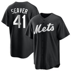 Choea NY.Mets #41 Tom Seaver Player Black Home Game Stitched Jerseys