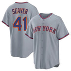 Choea NY.Mets #41 Tom Seaver Player Gray Road Home Game Stitched Jerseys