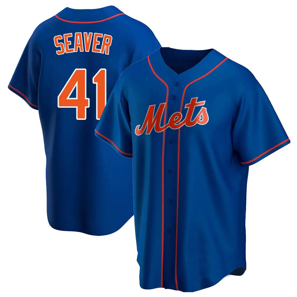 Choea NY.Mets #41 Tom Seaver Player Royal Home Game Stitched Jerseys