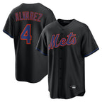 Choea NY.Mets #4 Francisco Alvarez Player Black Alternate Home Game Stitched Jerseys