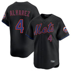 Choea NY.Mets #4 Francisco Alvarez Player Black Alternate Home Limited Stitched Jerseys