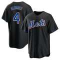 Choea NY.Mets #4 Francisco Alvarez Player Black Replica Home Game Stitched Jerseys