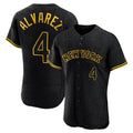 Choea NY.Mets #4 Francisco Alvarez Player Black Snake Skin City Home Limited Elite Stitched Jerseys