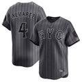 Choea NY.Mets #4 Francisco Alvarez Player Gray City Connect Limited Stitched Jerseys