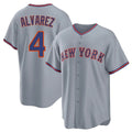 Choea NY.Mets #4 Francisco Alvarez Player Gray Road Home Game Stitched Jerseys