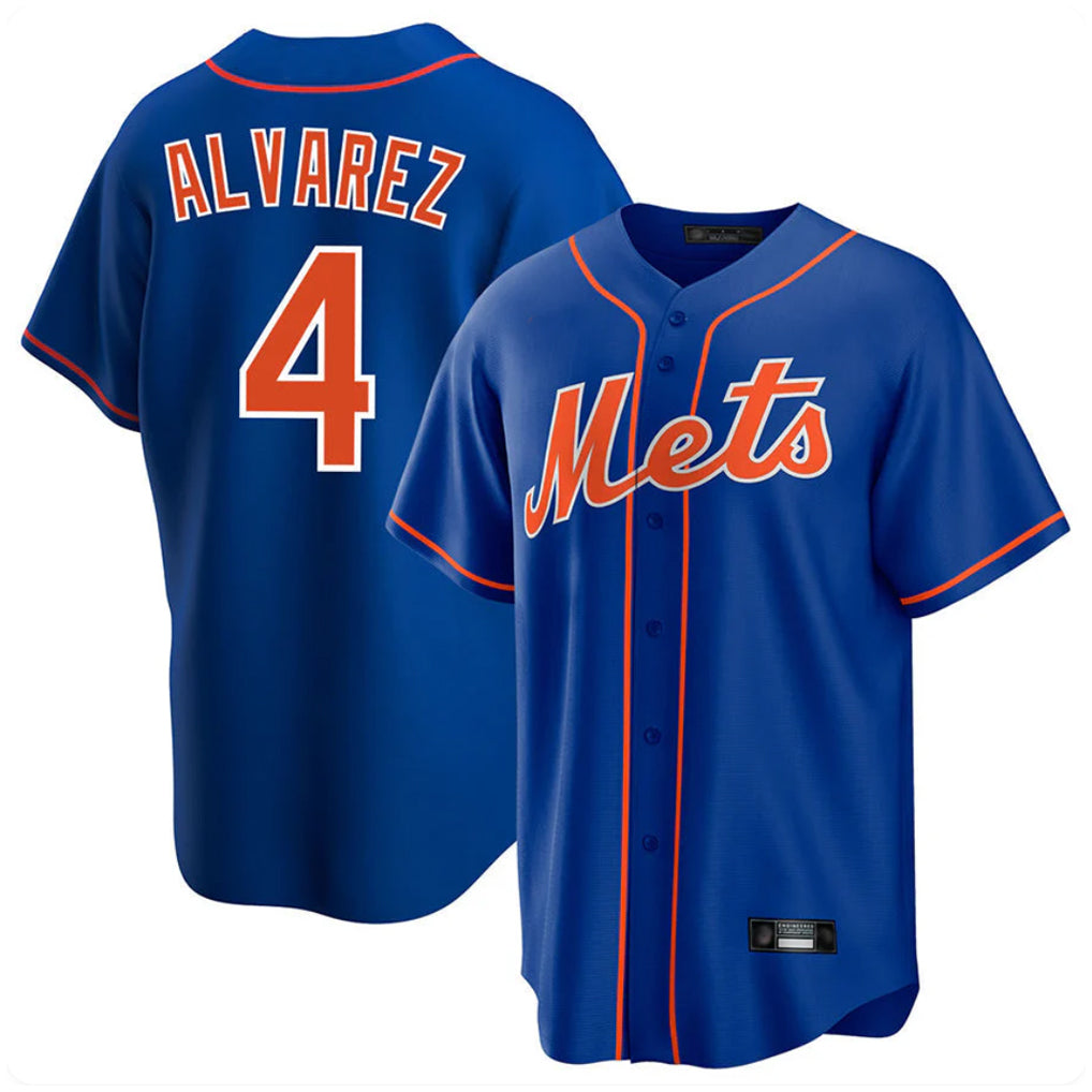Choea NY.Mets #4 Francisco Alvarez Player Royal Home Game Stitched Jerseys