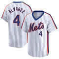 Choea NY.Mets #4 Francisco Alvarez Player White Cooperstown Collection T-shirt Game Stitched Jerseys