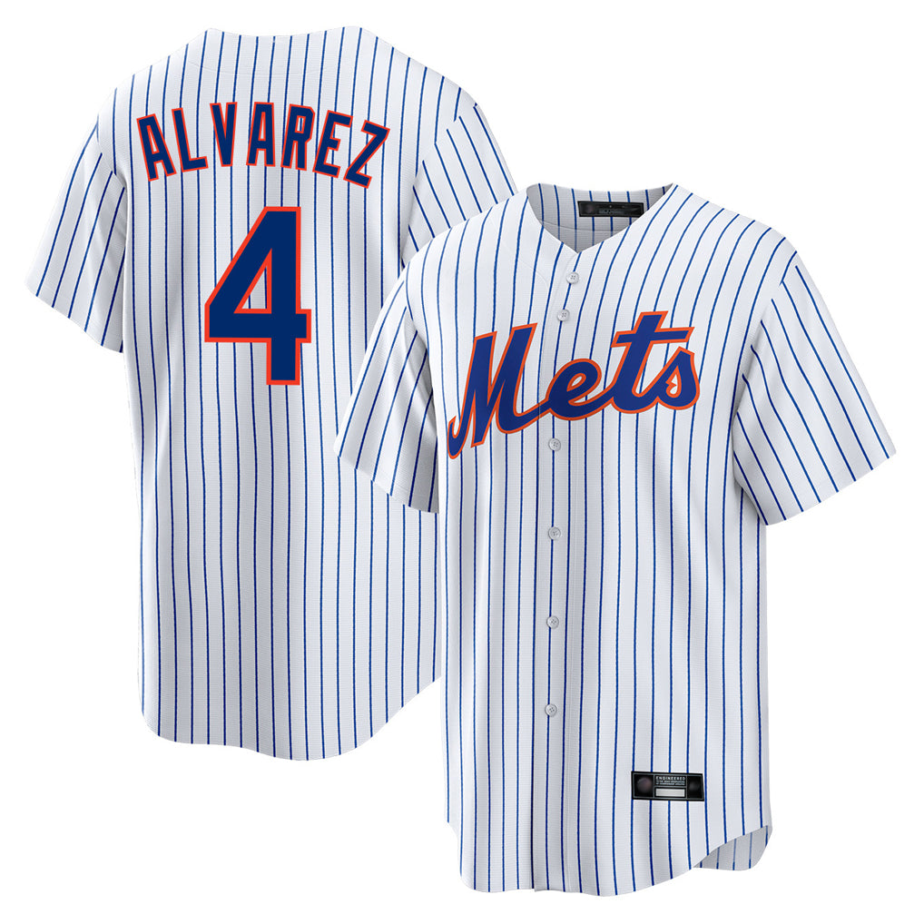 Choea NY.Mets #4 Francisco Alvarez Player White Home Game Stitched Jerseys