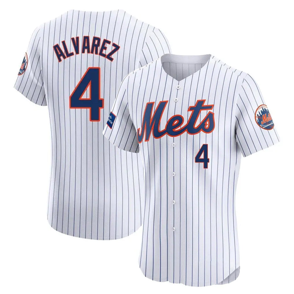 Choea NY.Mets #4 Francisco Alvarez Player White Home Limited Elite Stitched Jerseys