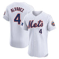 Choea NY.Mets #4 Francisco Alvarez Player White Home Limited Elite Stitched Jerseys