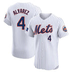 Choea NY.Mets #4 Francisco Alvarez Player White Home Limited Elite Stitched Jerseys