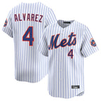 Choea NY.Mets #4 Francisco Alvarez Player White Home Replica Stitched Jerseys