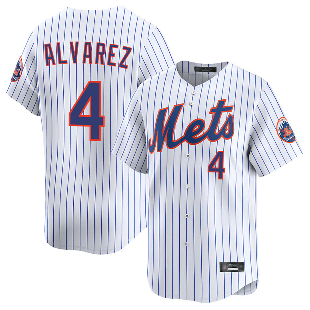 Choea NY.Mets #4 Francisco Alvarez Player White Home Replica Stitched Jerseys