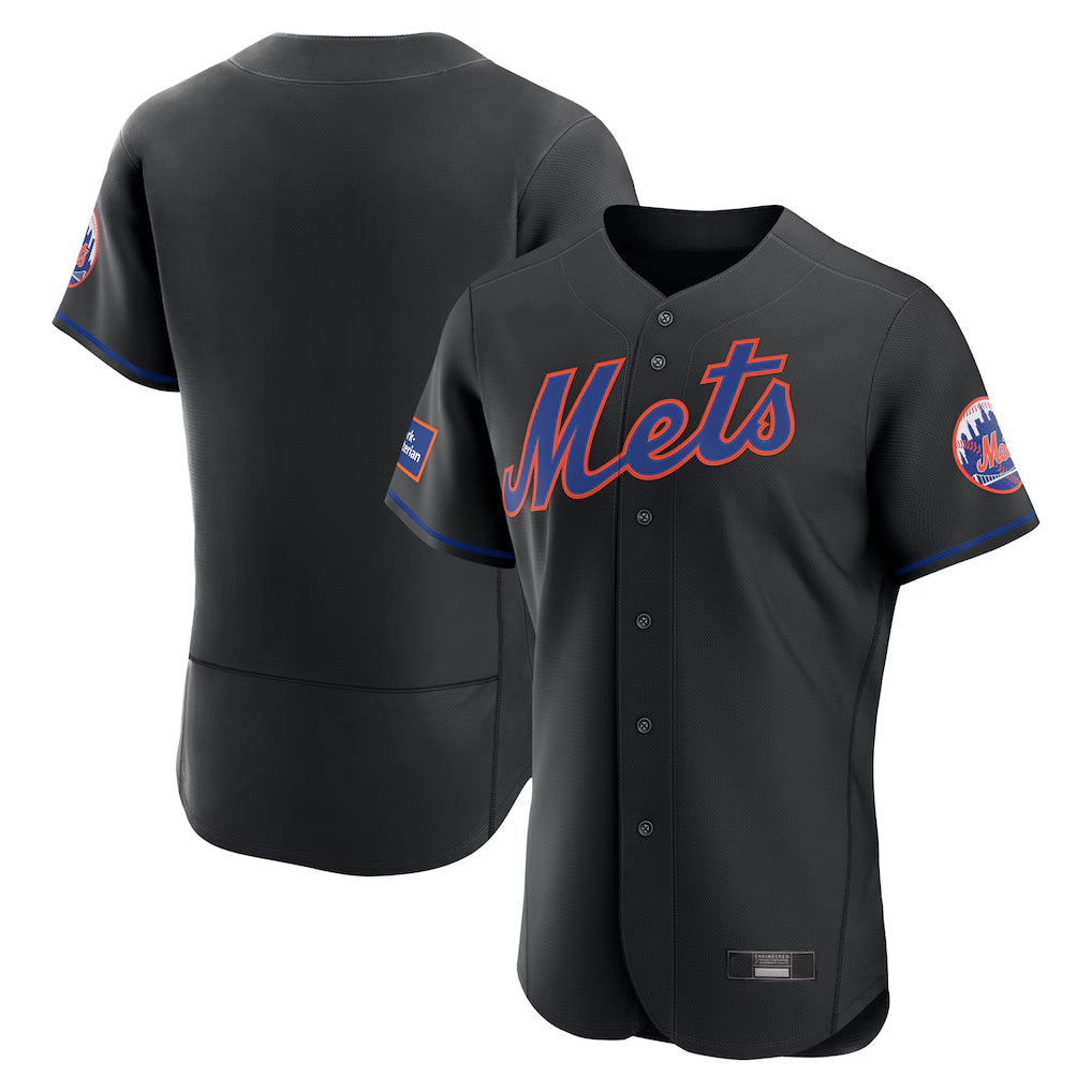 Choea NY.Mets Blank Player Black Alternate Elite Home Limited Stitched Jerseys
