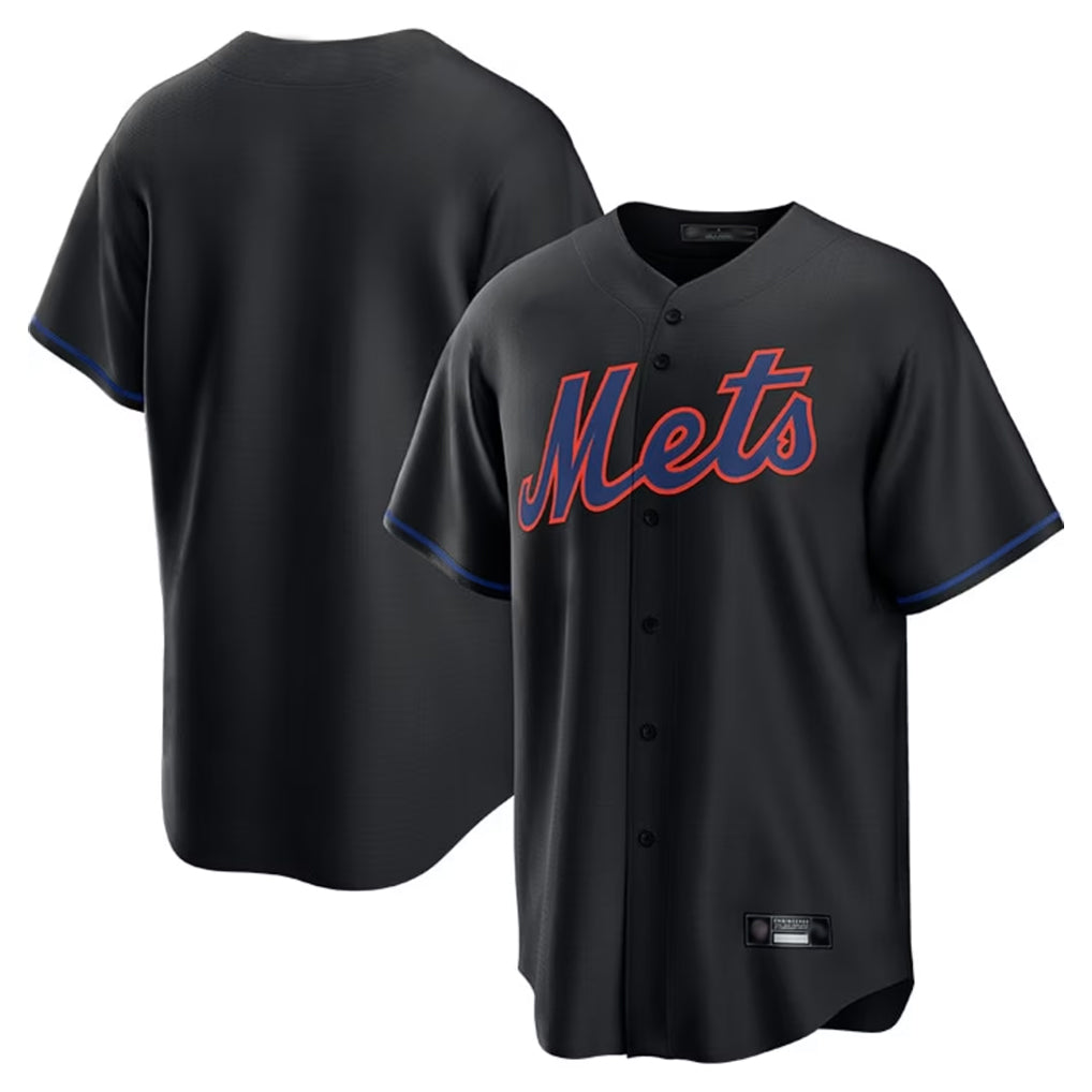 Choea NY.Mets Blank Player Black Alternate Home Game Stitched Jerseys