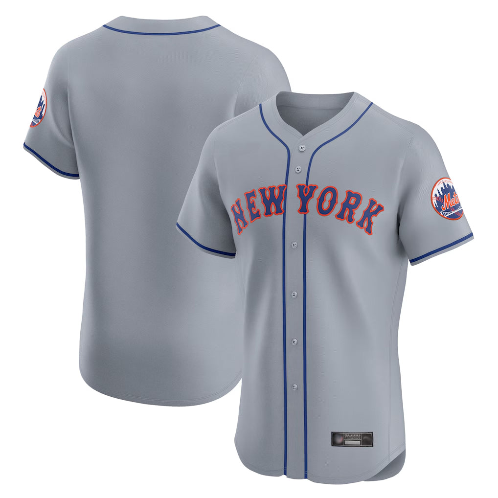 Choea NY.Mets Blank Player Gray Road Limited Elite Home Stitched Jerseys