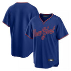 Choea NY.Mets Blank Player Royal T-shirt Home Game Stitched Jerseys