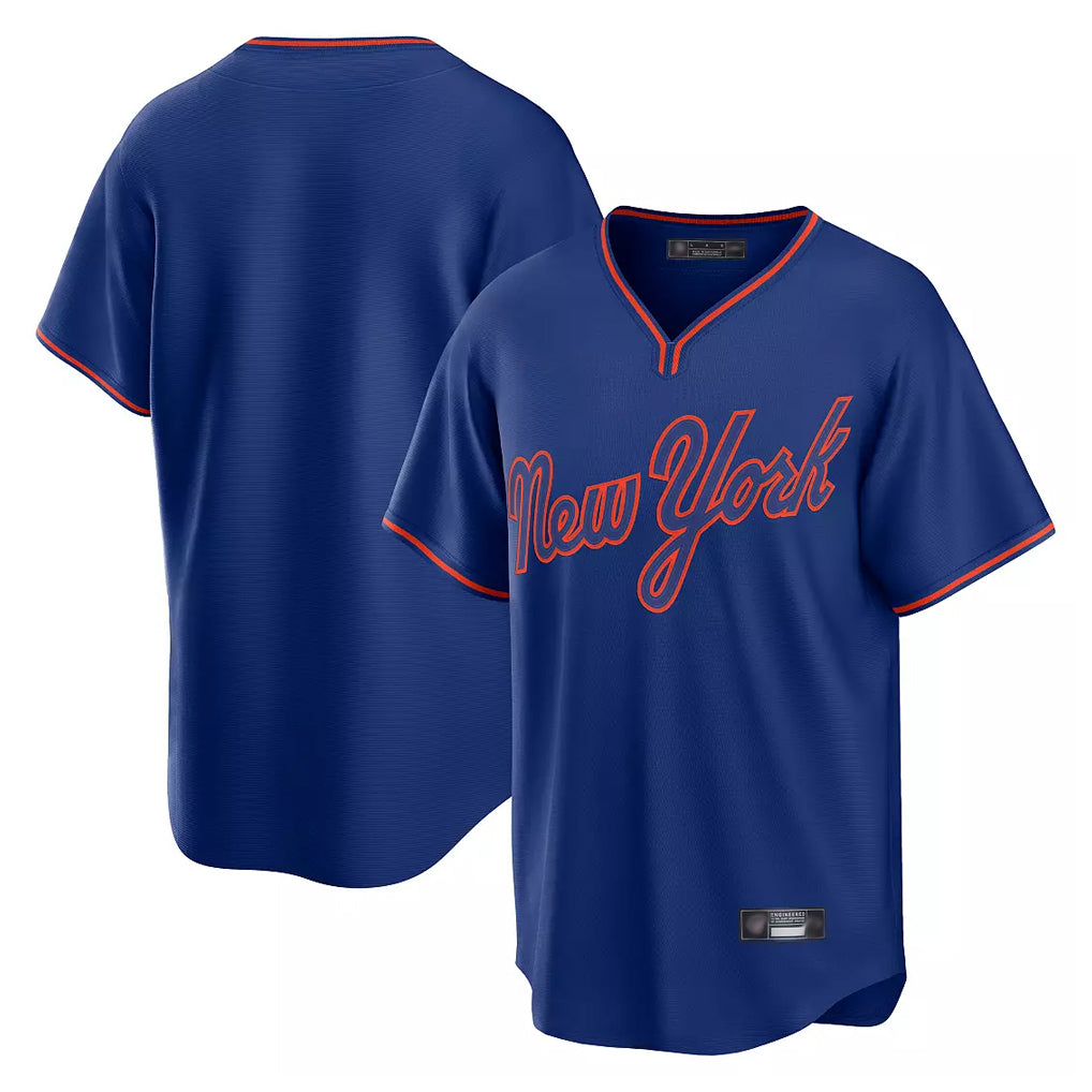 Choea NY.Mets Blank Player Royal T-shirt Home Game Stitched Jerseys