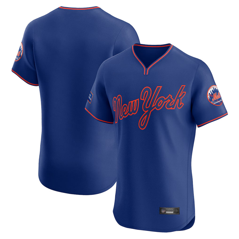 Choea NY.Mets Blank Player Royal T-shirt Home Limited Elite Stitched Jerseys