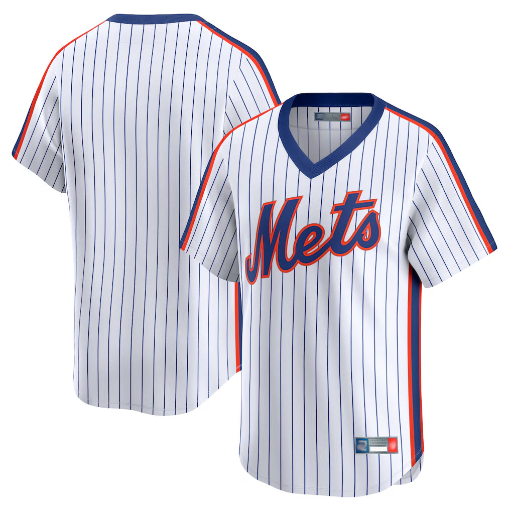 Choea NY.Mets Blank Player White Cooperstown Collection T-shirt Game Stitched Jerseys
