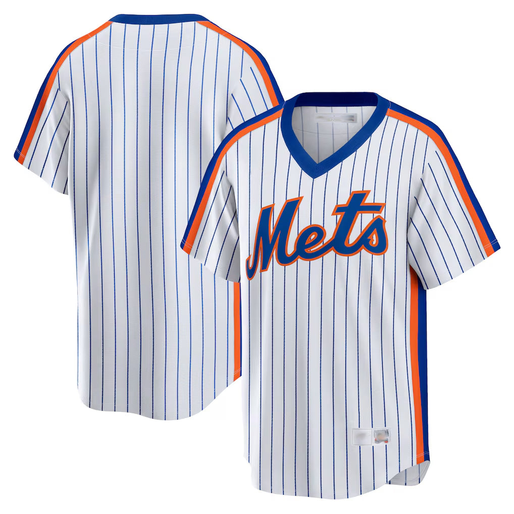 Choea NY.Mets Blank Player White Cooperstown Collection T-shirt Home Stitched Jerseys