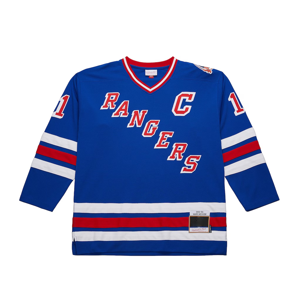 Choea NY.Rangers Mark Messier Mitchell & Ness Blue Big & Tall 1993-94 Blue Line 2.0 Jerseys