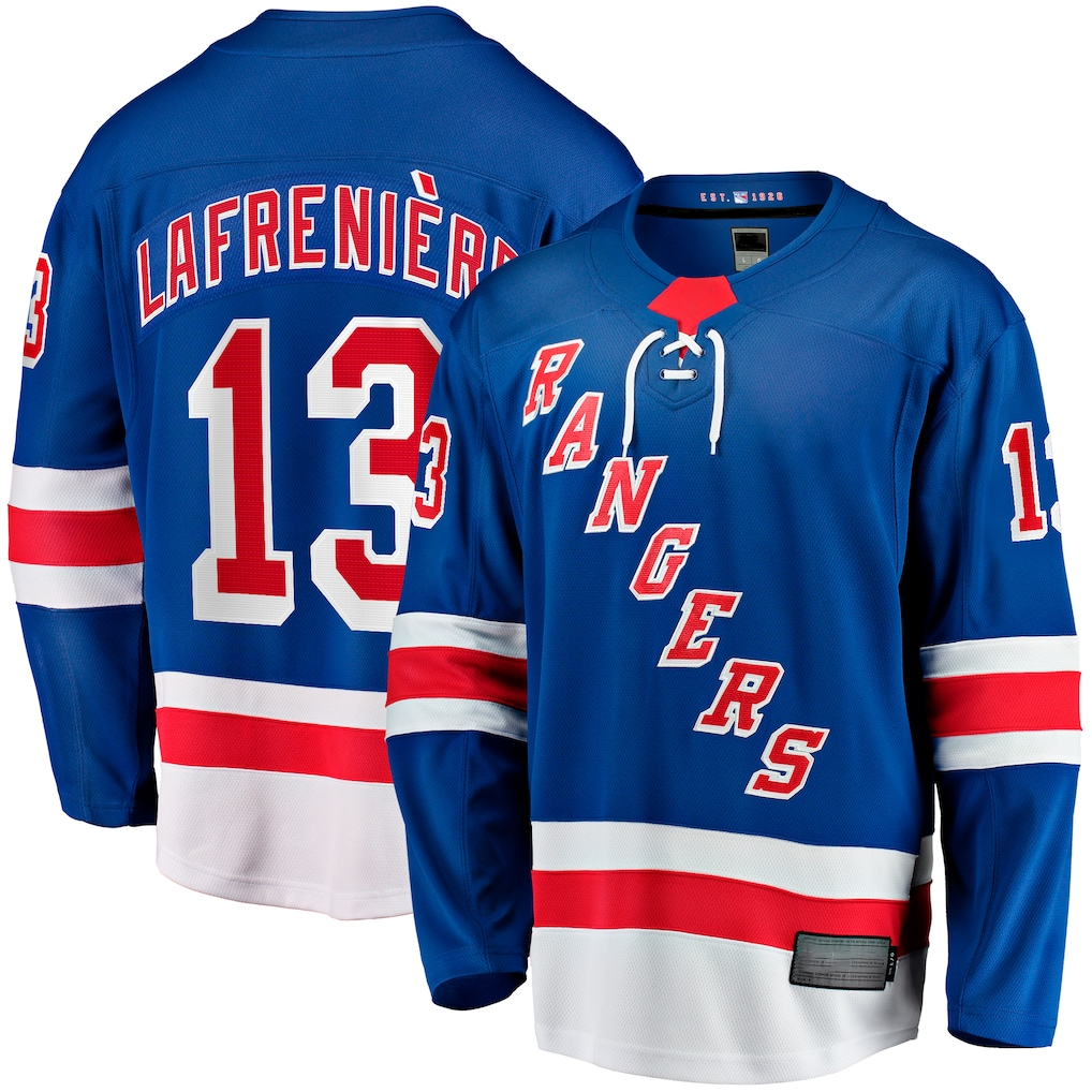 Choea NY.Rangers #13 Alexis Lafreniere Blue Home Breakaway Jerseys