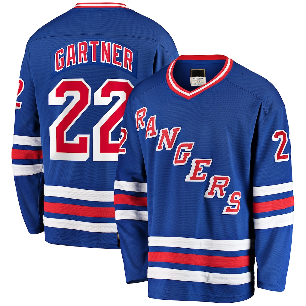 Choea NY.Rangers #22 Mike Gartner Blue Home Breakaway Jerseys