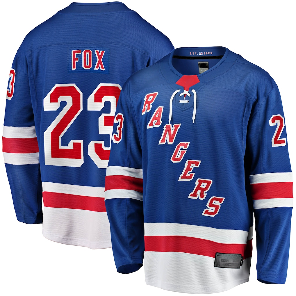 Choea NY.Rangers #23 Adam Fox Blue Home Breakaway Replica Jerseys